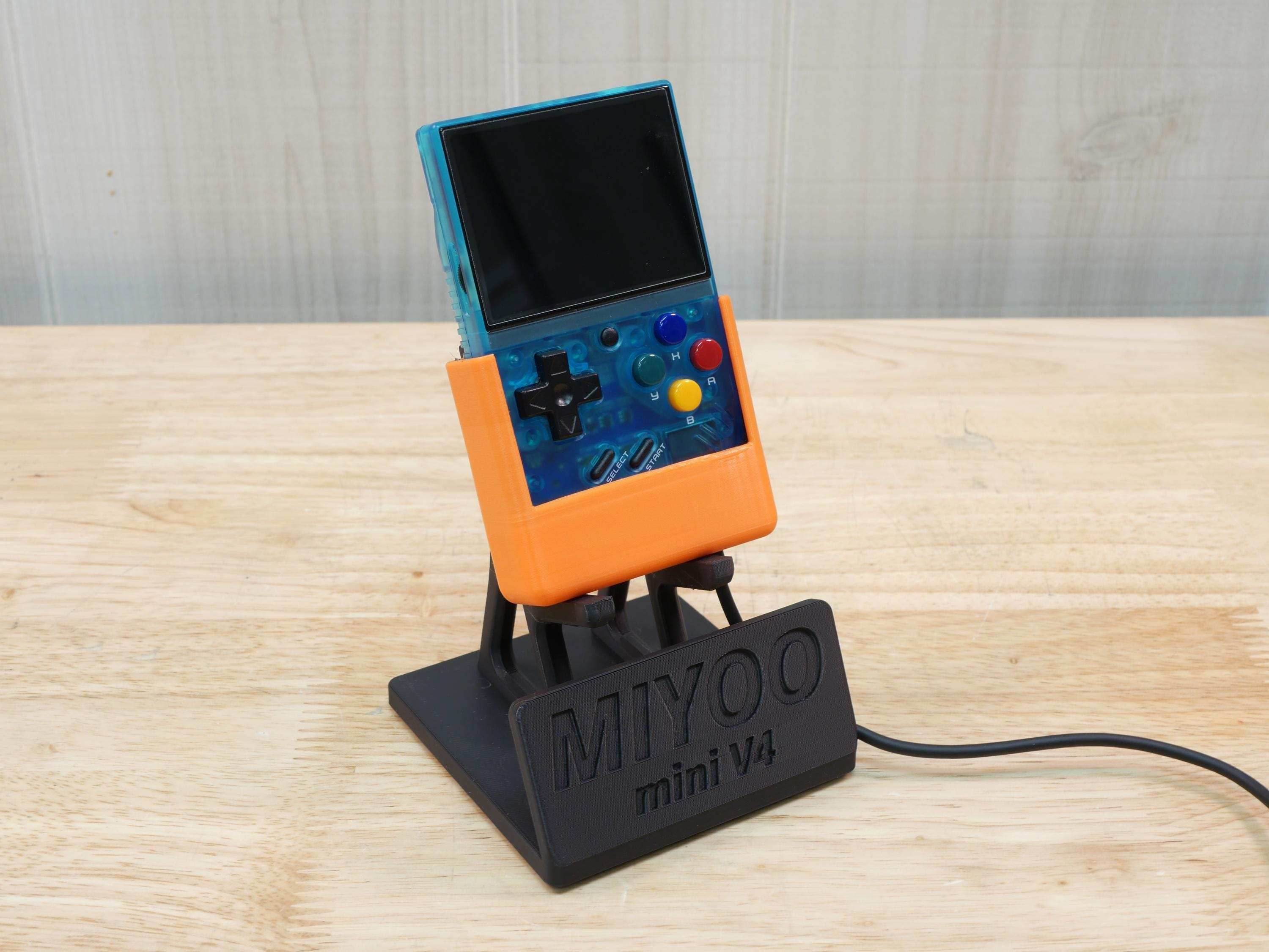 Display Stand for Miyoo mini V4 MMV4 with Charging Space | Dock Shelf Unit Gaming Retro Device Compatible with JCSFY Grips - Black