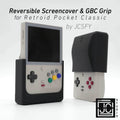 Retroid Pocket Classic Reversible Screen Cover GBC Chin Grip Felt Screen Protector | Gaming Handheld Protection with Fun Textured Pattern - Black