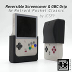Retroid Pocket Classic Reversible Screen Cover GBC Chin Grip Felt Screen Protector | Gaming Handheld Protection with Fun Textured Pattern - Black