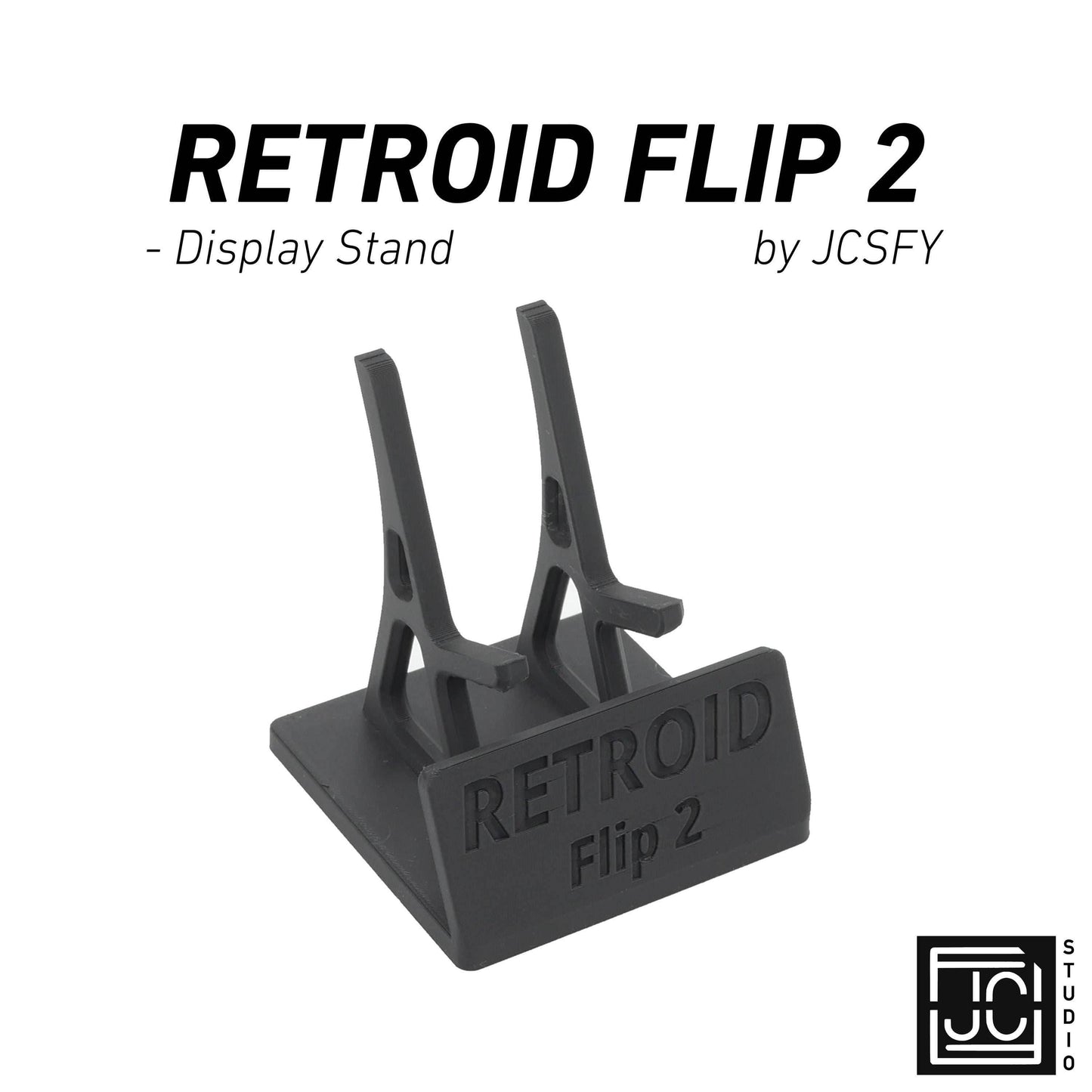 Display Stand for Retroid Flip 2 RFLIP2 RFLIP with Charging Space | Dock Shelf Unit Gaming Retro Device Compatible with JCSFY Grips - Black