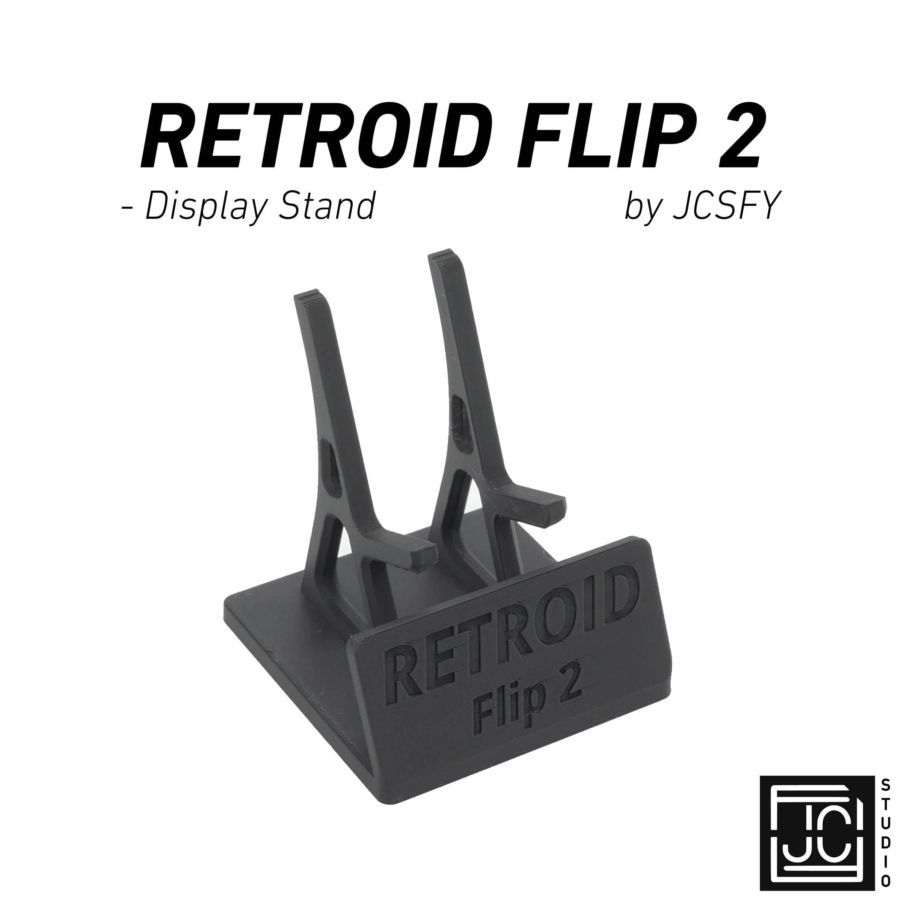 Display Stand for Retroid Flip 2 RFLIP2 RFLIP with Charging Space | Dock Shelf Unit Gaming Retro Device Compatible with JCSFY Grips - Black
