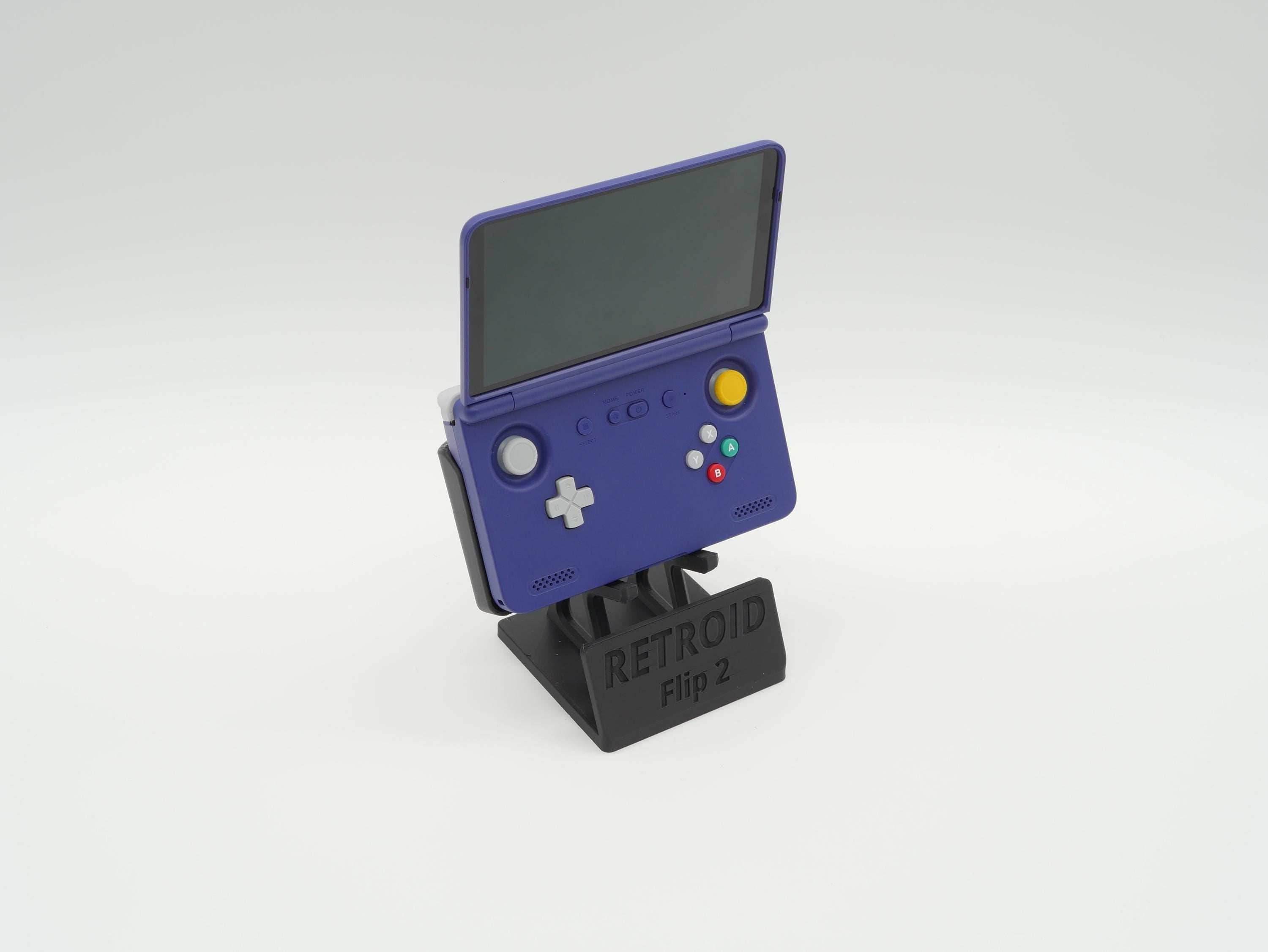 Display Stand for Retroid Flip 2 RFLIP2 RFLIP with Charging Space | Dock Shelf Unit Gaming Retro Device Compatible with JCSFY Grips - Black
