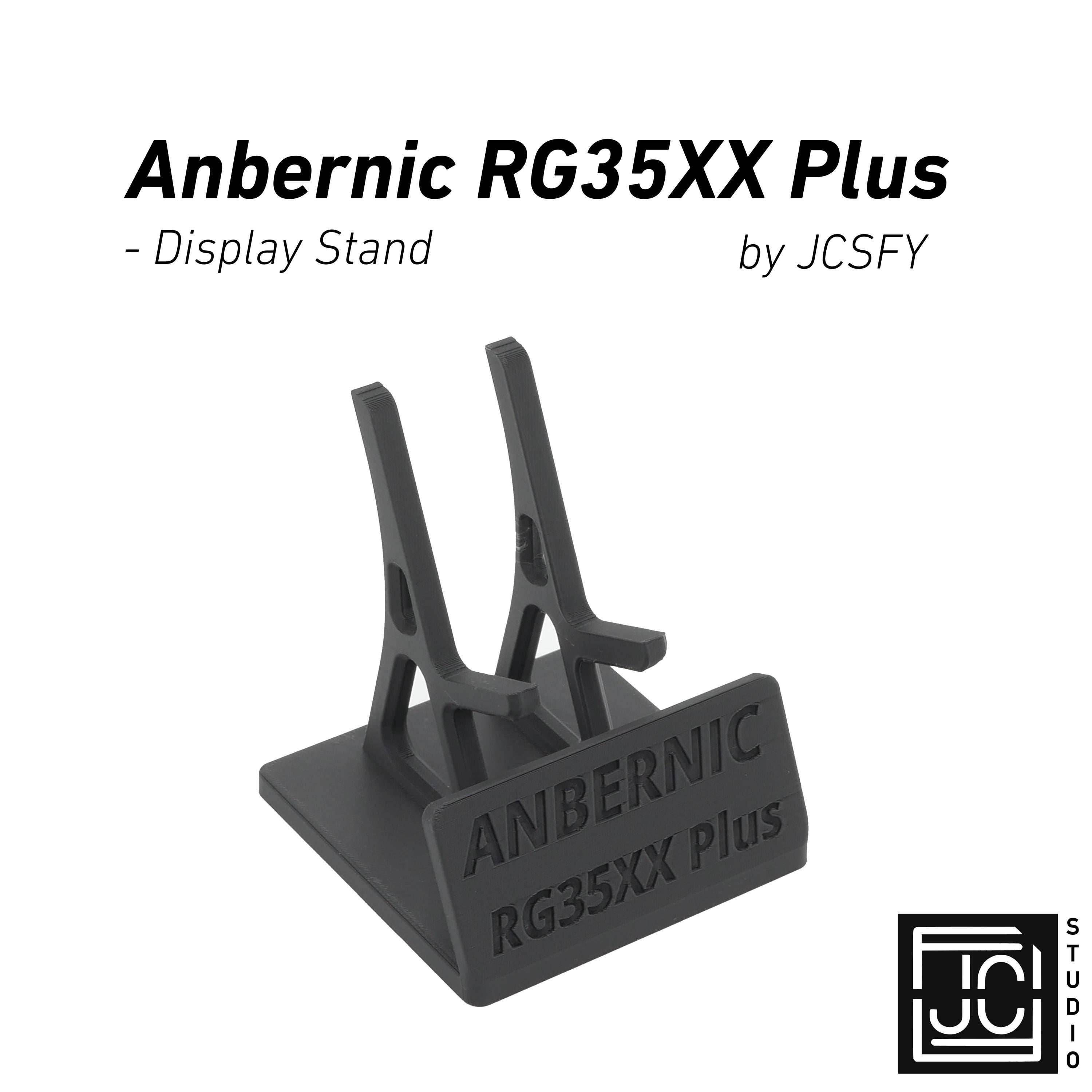 Display Stand for RG35XX Plus Anbernic 35XX with Charging Space | Dock Shelf Unit Gaming Retro Device Compatible with JCSFY Grips - Black