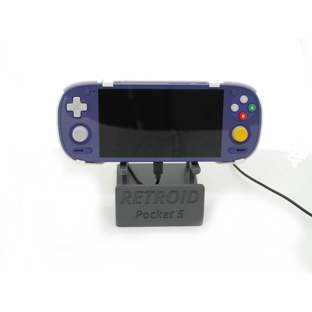 Display Stand for RP5 Retroid Pocket 5 with Charging Space | Dock Shelf Unit Gaming Retro Device Compatible with JCSFY Grips - Black