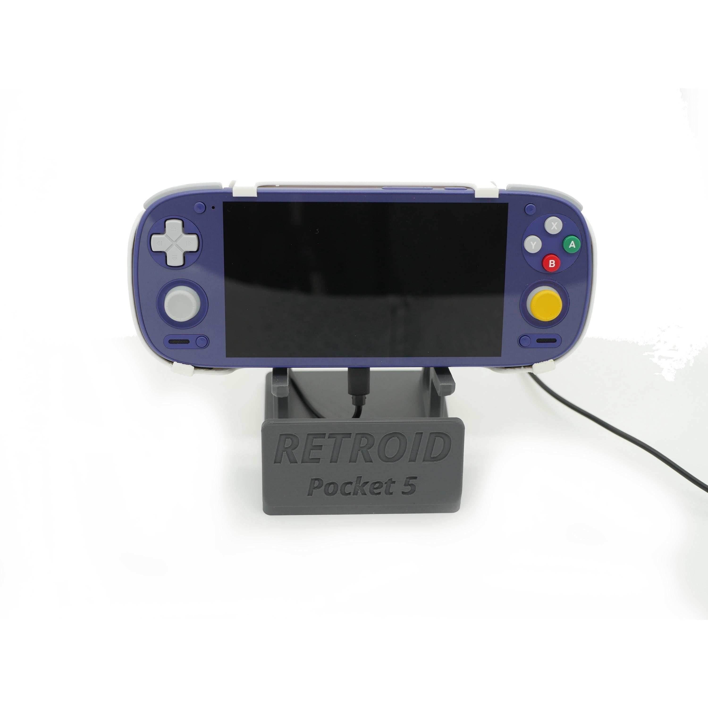 Display Stand for RP5 Retroid Pocket 5 with Charging Space | Dock Shelf Unit Gaming Retro Device Compatible with JCSFY Grips - Black