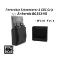 2-n-1 Grip for Anbernic RG353VS Reversible Screen Cover GBC Chin Grip Felt Screen Protector Gaming Handheld Protection Fun Textured Pattern