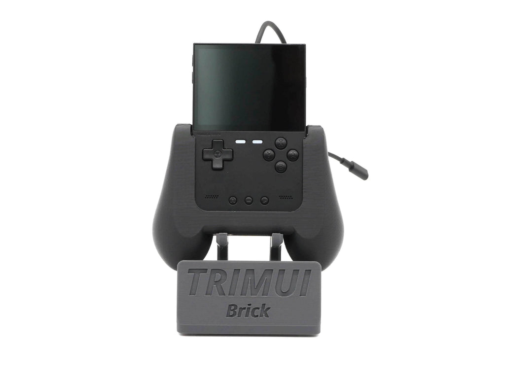 Display Stand for TrimUI Brick TRIM UI with Charging Space | Dock Shelf Unit Gaming Retro Device Compatible with JCSFY Grips - Black