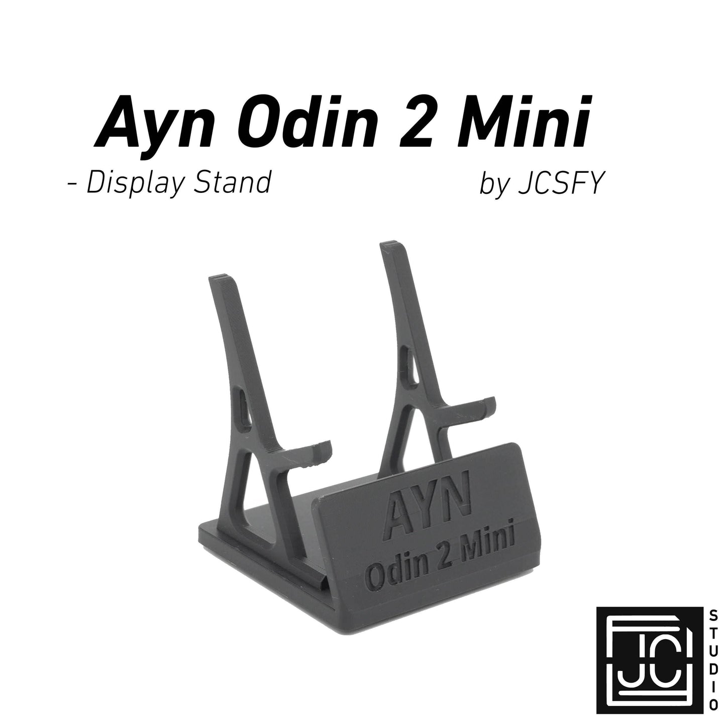Display Stand for Ayn Odin 2 Mini O2Mini with Charging Space | Dock Shelf Unit Gaming Retro Device Compatible with JCSFY Grips - Black