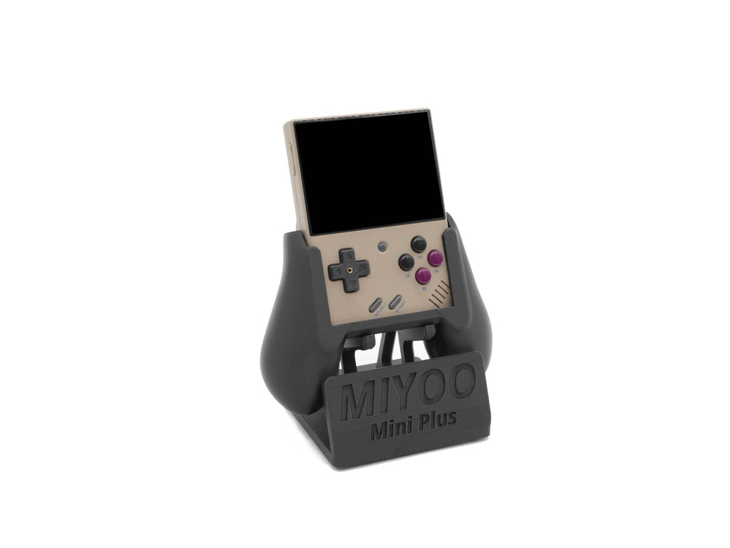Display Stand for Miyoo Mini Plus MMP + with Charging Space | Dock Shelf Unit Gaming Retro Device Compatible with JCSFY Grips - Black