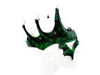Green Dragon Crown Eye Mask - Handmade Genuine Leather - Masquerade, Halloween or Cosplay Costume - 