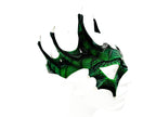Green Dragon Crown Eye Mask - Handmade Genuine Leather - Masquerade, Halloween or Cosplay Costume - 