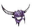 Handmade Genuine Leather Mask with Horns in Purple and White The Horned Beast - 
