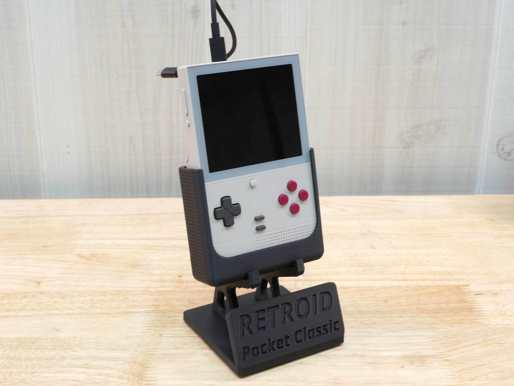 Display Stand for Retroid Pocket Classic with Charging Space | Dock Shelf Unit Gaming Retro Device Compatible with JCSFY Grips - Black