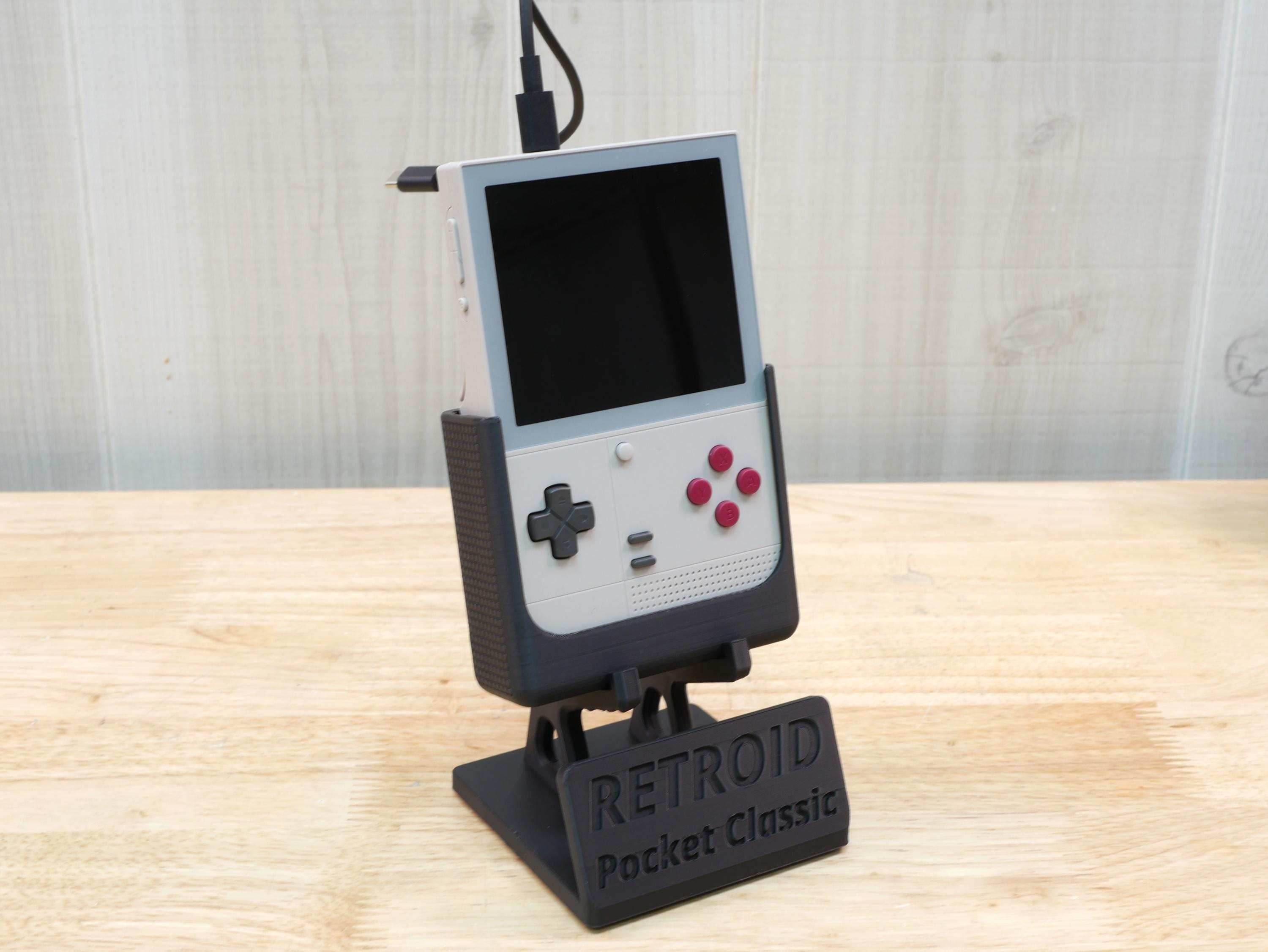 Display Stand for Retroid Pocket Classic with Charging Space | Dock Shelf Unit Gaming Retro Device Compatible with JCSFY Grips - Black