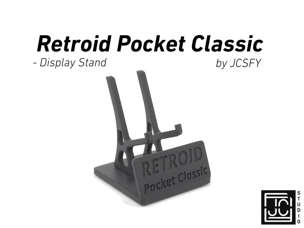 Display Stand for Retroid Pocket Classic with Charging Space | Dock Shelf Unit Gaming Retro Device Compatible with JCSFY Grips - Black
