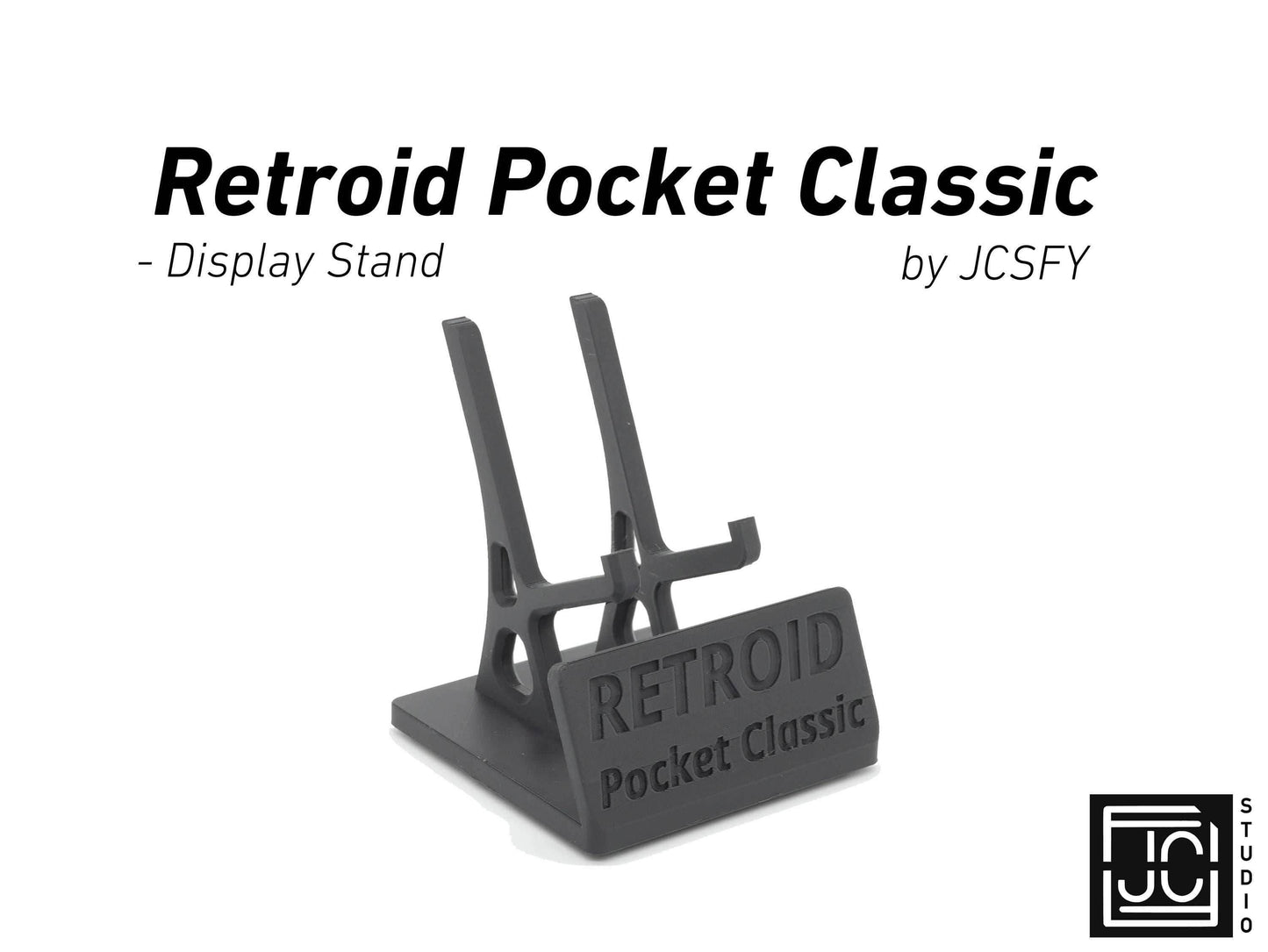 Display Stand for Retroid Pocket Classic with Charging Space | Dock Shelf Unit Gaming Retro Device Compatible with JCSFY Grips - Black
