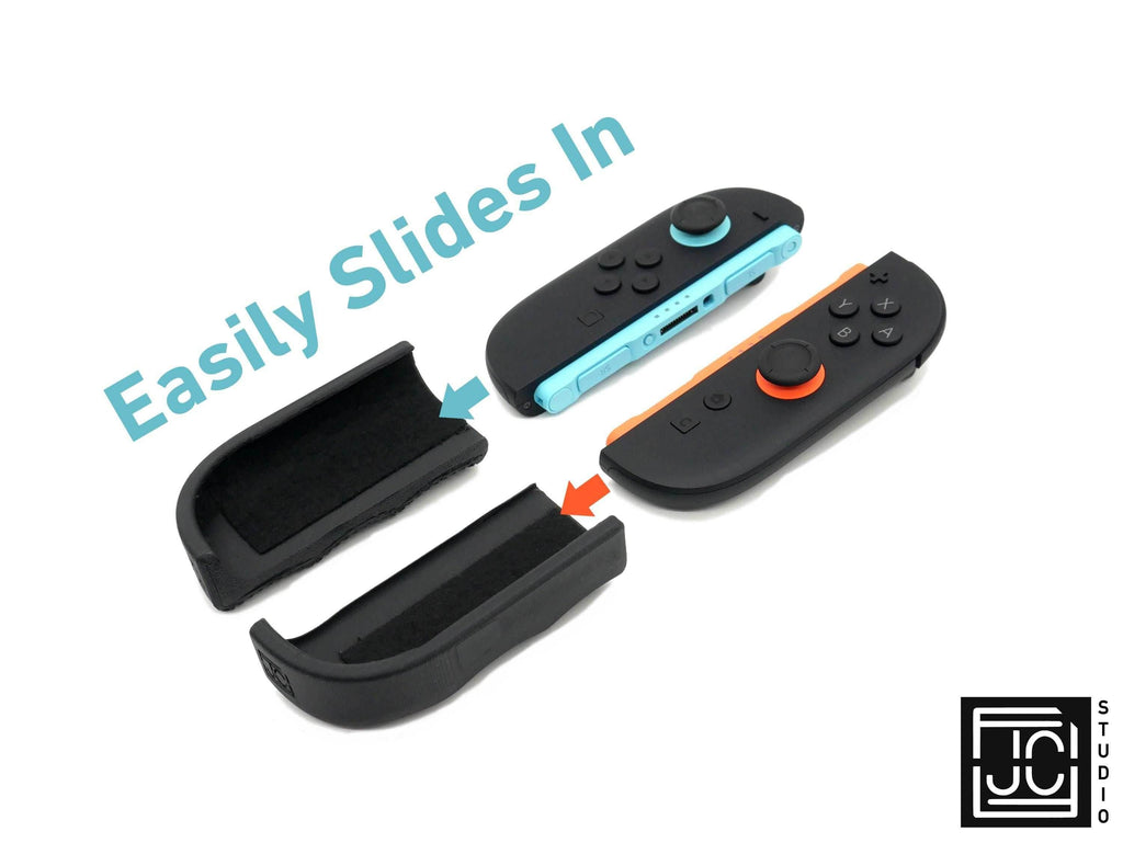Comfort Felt Grips for Nintendo Switch 2 Joy-Con 2 Slim and Thick Slide On Handles Fits in Dock | Ergonomics with Textured Pattern V2 - L-Blue | R-Coral / Slim Pair Only