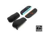 Comfort Felt Grips for Nintendo Switch 2 Joy-Con 2 Slim and Thick Slide On Handles Fits in Dock | Ergonomics with Textured Pattern V2 - L-Blue | R-Coral / Slim Pair Only