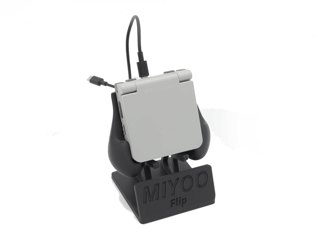 Display Stand for Miyoo Flip MFlip with Charging Space | Dock Shelf Unit Gaming Retro Device Compatible with JCSFY Grips - Black