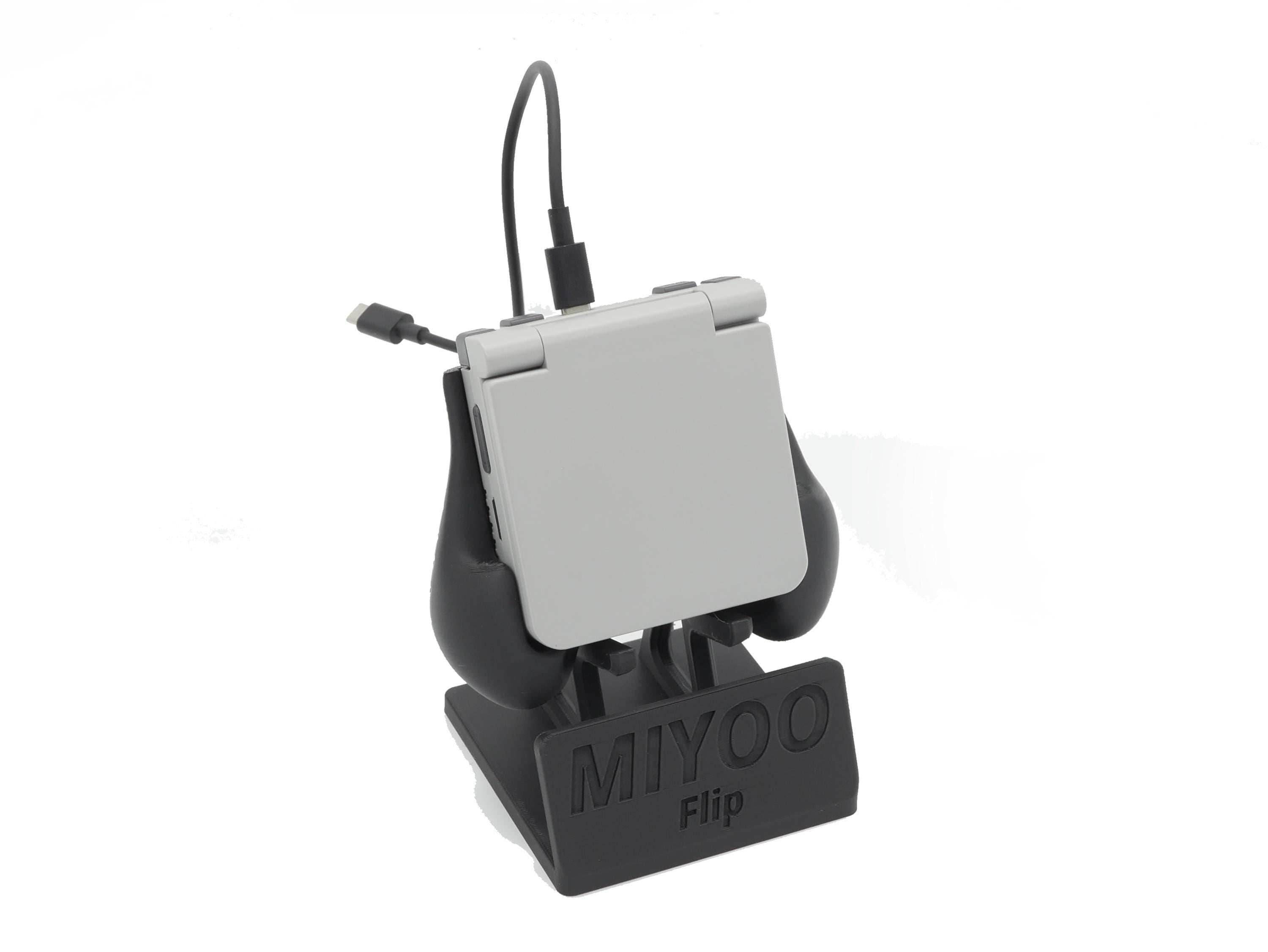 Display Stand for Miyoo Flip MFlip with Charging Space | Dock Shelf Unit Gaming Retro Device Compatible with JCSFY Grips - Black