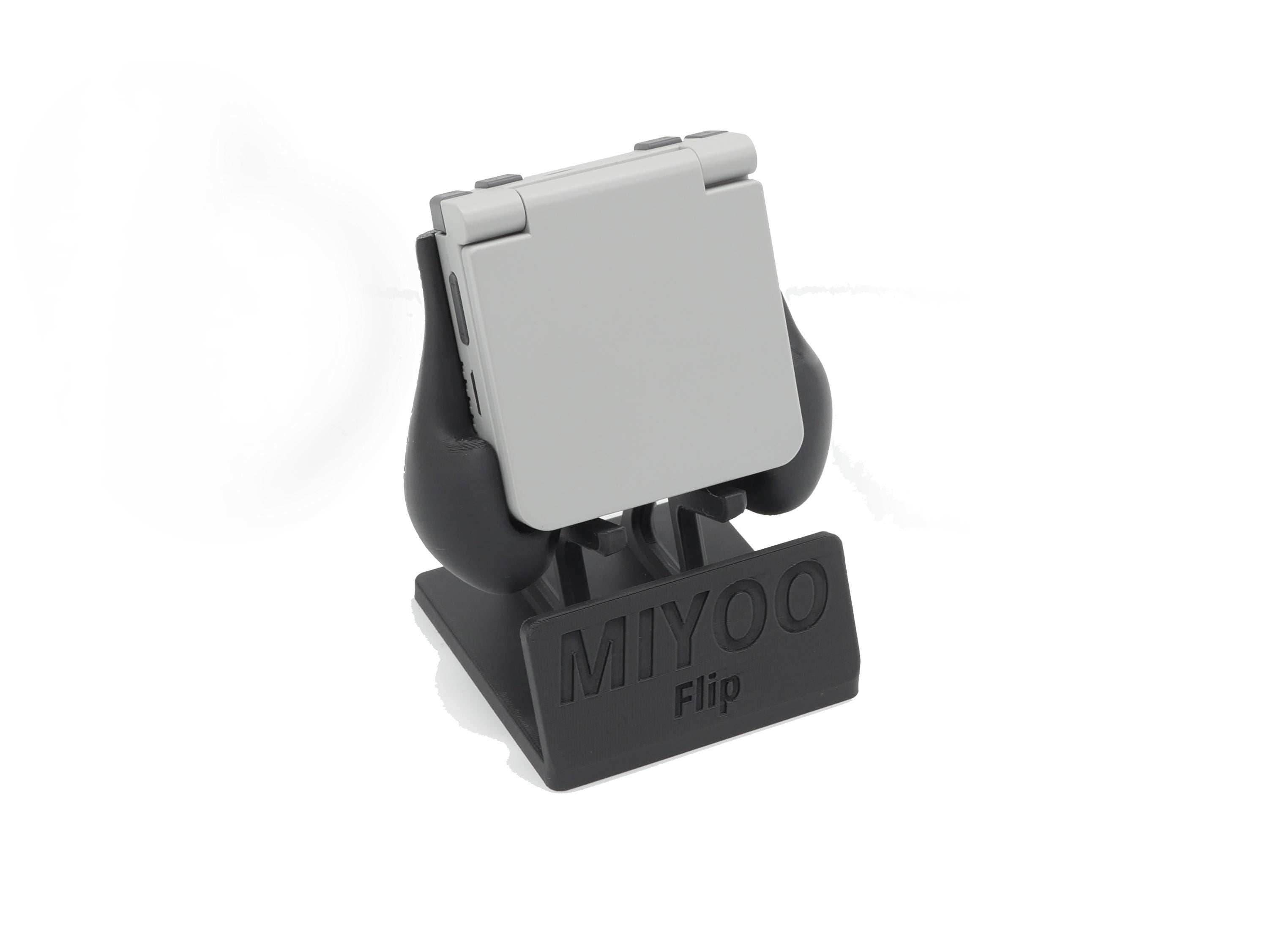 Display Stand for Miyoo Flip MFlip with Charging Space | Dock Shelf Unit Gaming Retro Device Compatible with JCSFY Grips - Black