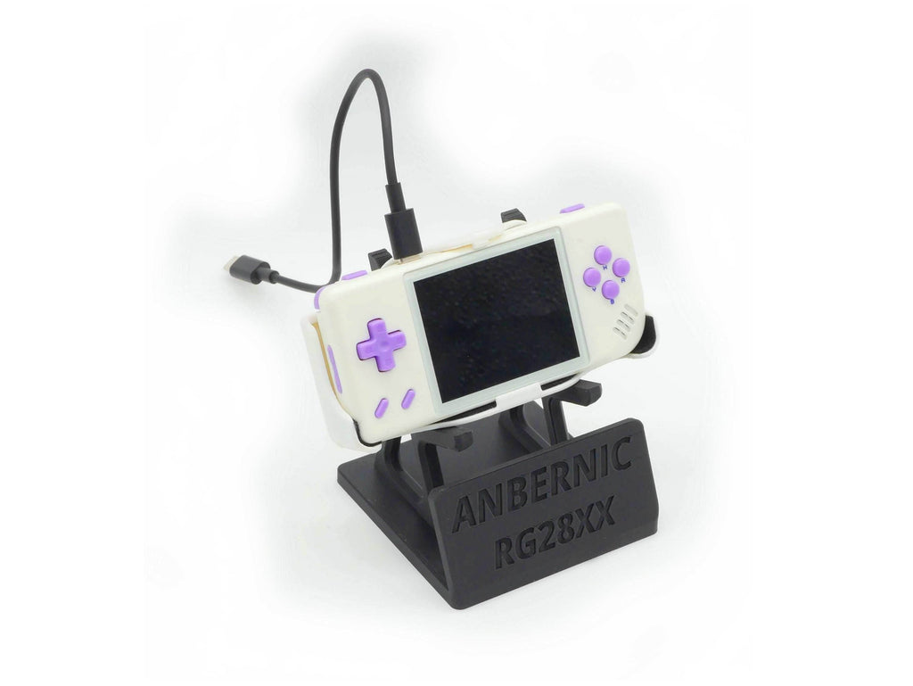 Display Stand for RG28XX Anbernic 28XX with Charging Space | Dock Shelf Unit Gaming Retro Device Compatible with JCSFY Grips - Black