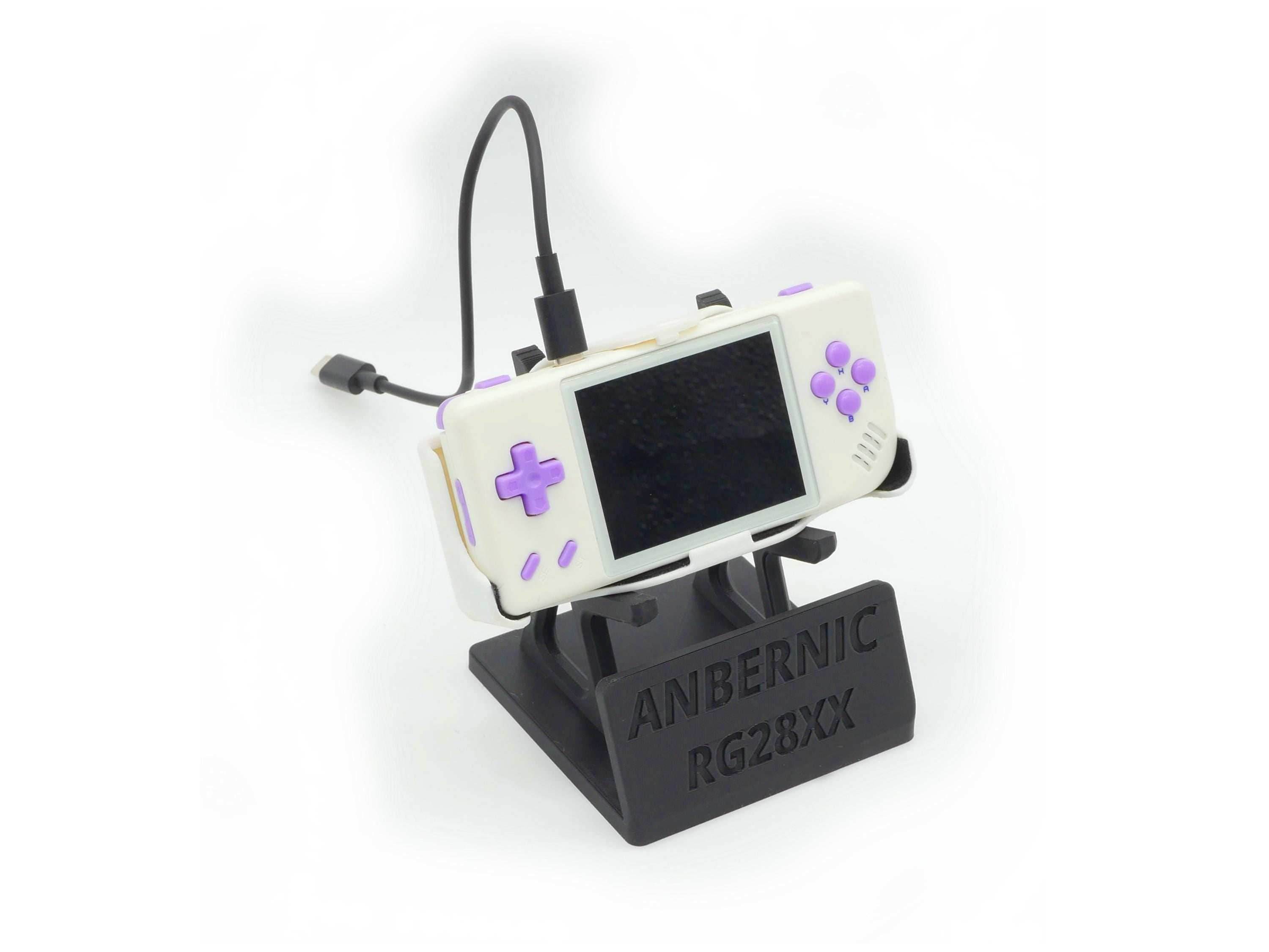 Display Stand for RG28XX Anbernic 28XX with Charging Space | Dock Shelf Unit Gaming Retro Device Compatible with JCSFY Grips - Black