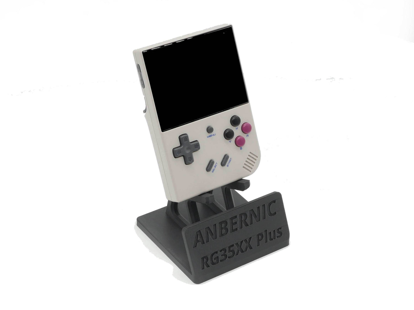 Display Stand for RG35XX Plus Anbernic 35XX with Charging Space | Dock Shelf Unit Gaming Retro Device Compatible with JCSFY Grips - Black