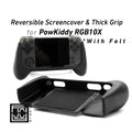 2-n-1 Grip for PowKiddy RGB10X Reversible Screen Cover Comfort Grip Felt Screen Protector | Gaming Handheld Protection with Textured Pattern