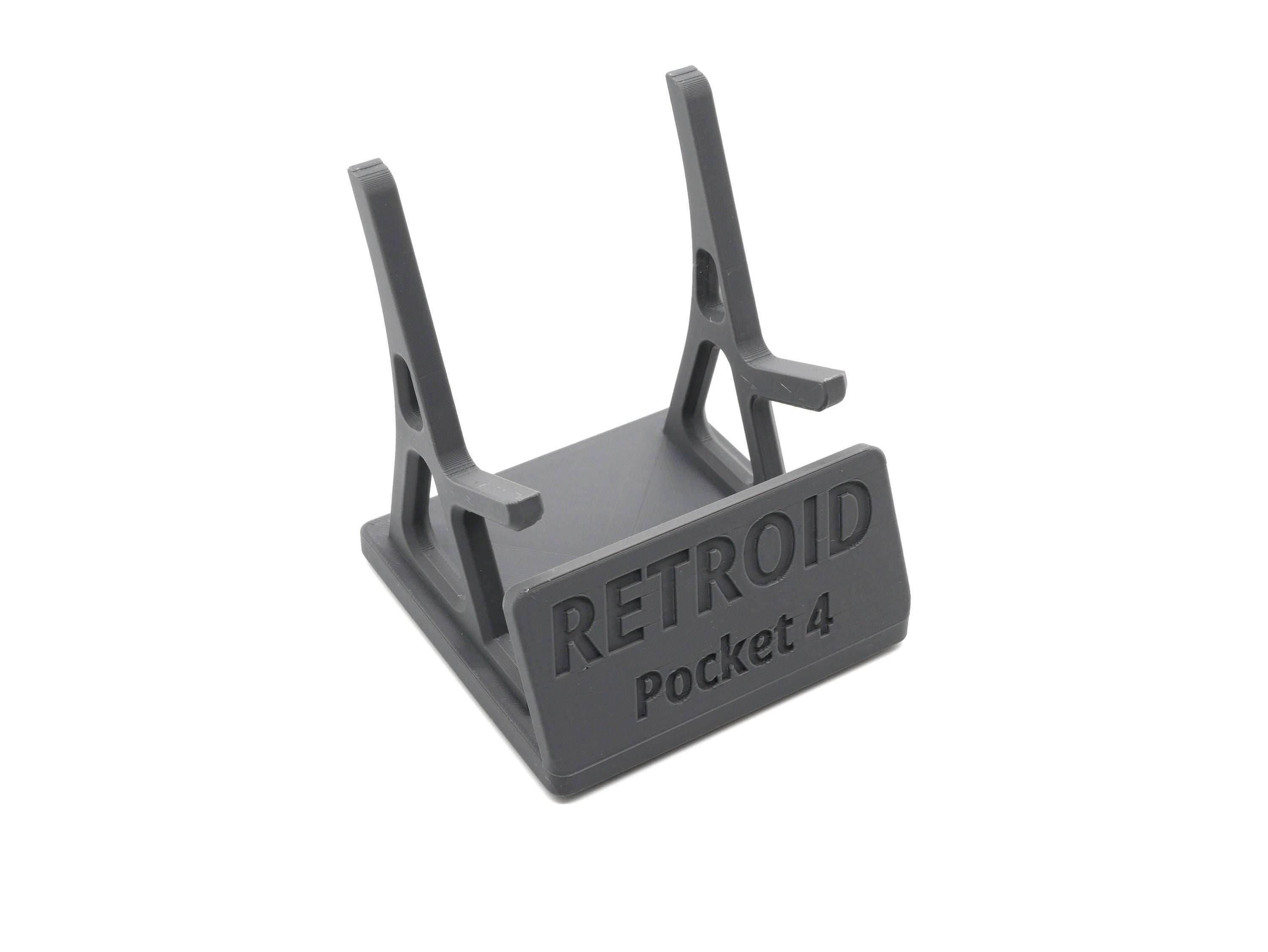 Display Stand for Retroid Pocket 4 / 4 Pro with Charging Space | Dock Shelf Unit Gaming Retro Device Compatible with JCSFY Grips - Black / Retroid Pocket 4