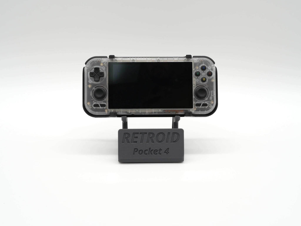Display Stand for Retroid Pocket 4 / 4 Pro with Charging Space | Dock Shelf Unit Gaming Retro Device Compatible with JCSFY Grips - Black / Retroid Pocket 4