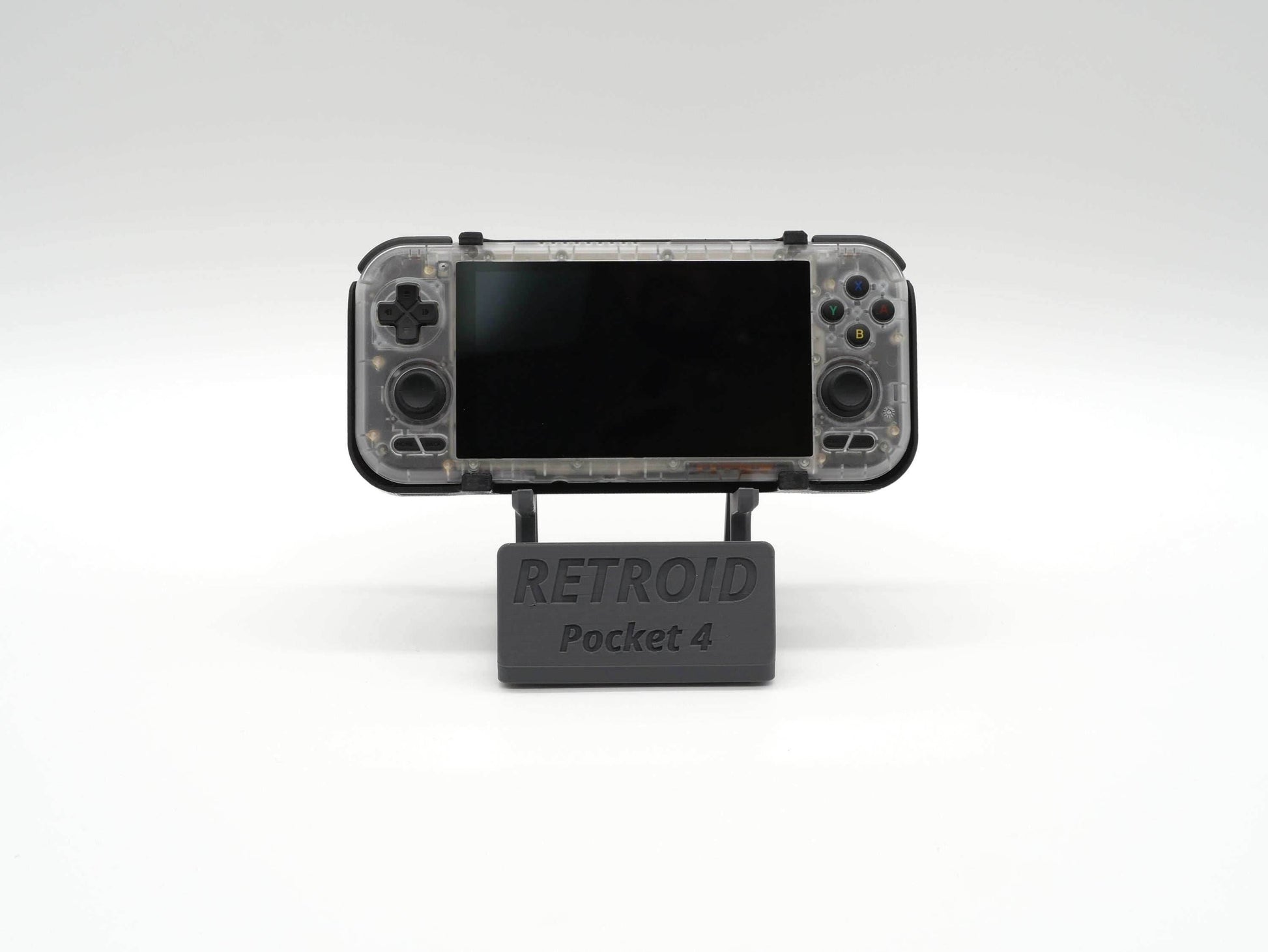 Display Stand for Retroid Pocket 4 / 4 Pro with Charging Space | Dock Shelf Unit Gaming Retro Device Compatible with JCSFY Grips - Black / Retroid Pocket 4