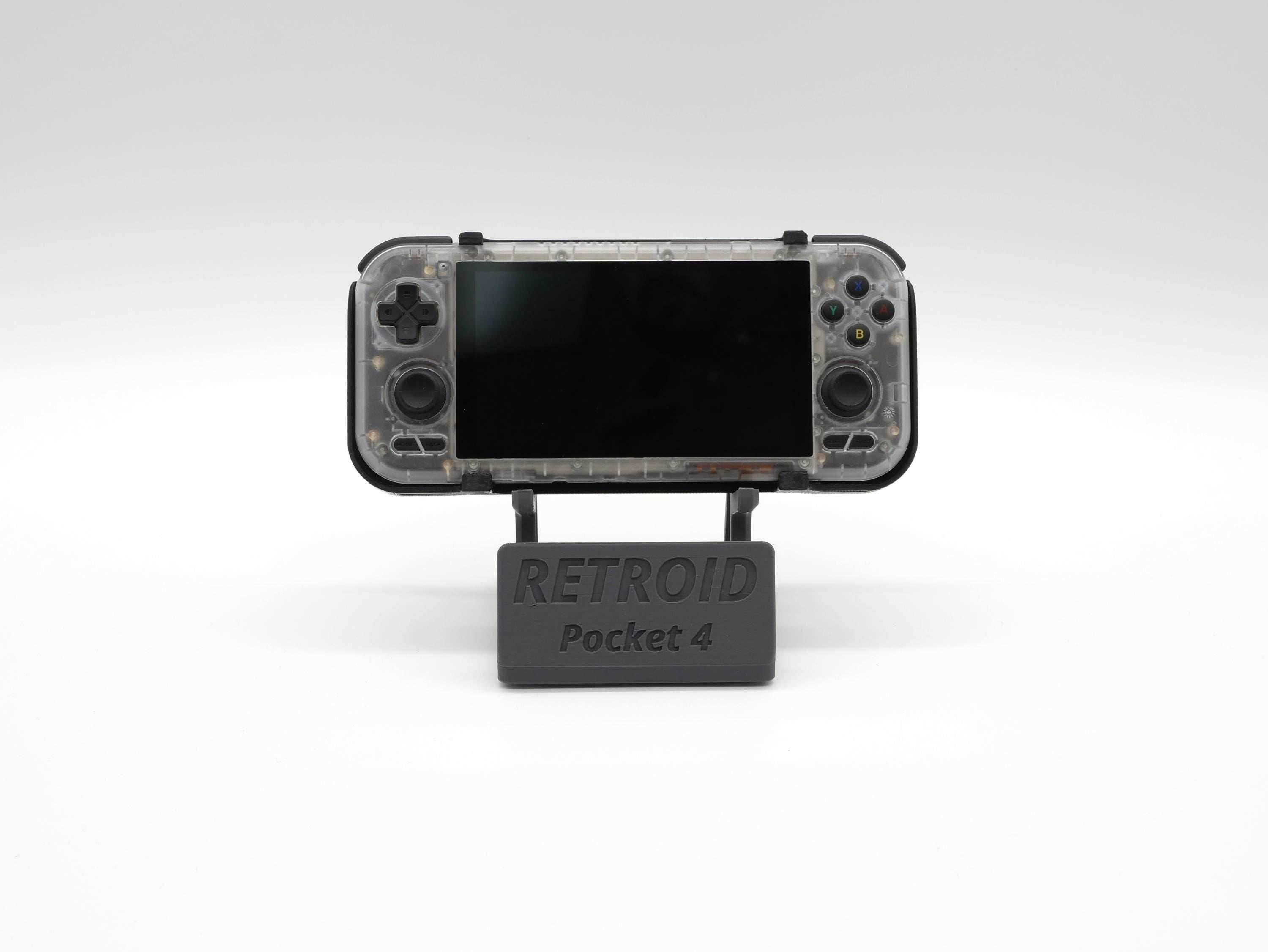 Display Stand for Retroid Pocket 4 / 4 Pro with Charging Space | Dock Shelf Unit Gaming Retro Device Compatible with JCSFY Grips - Black / Retroid Pocket 4