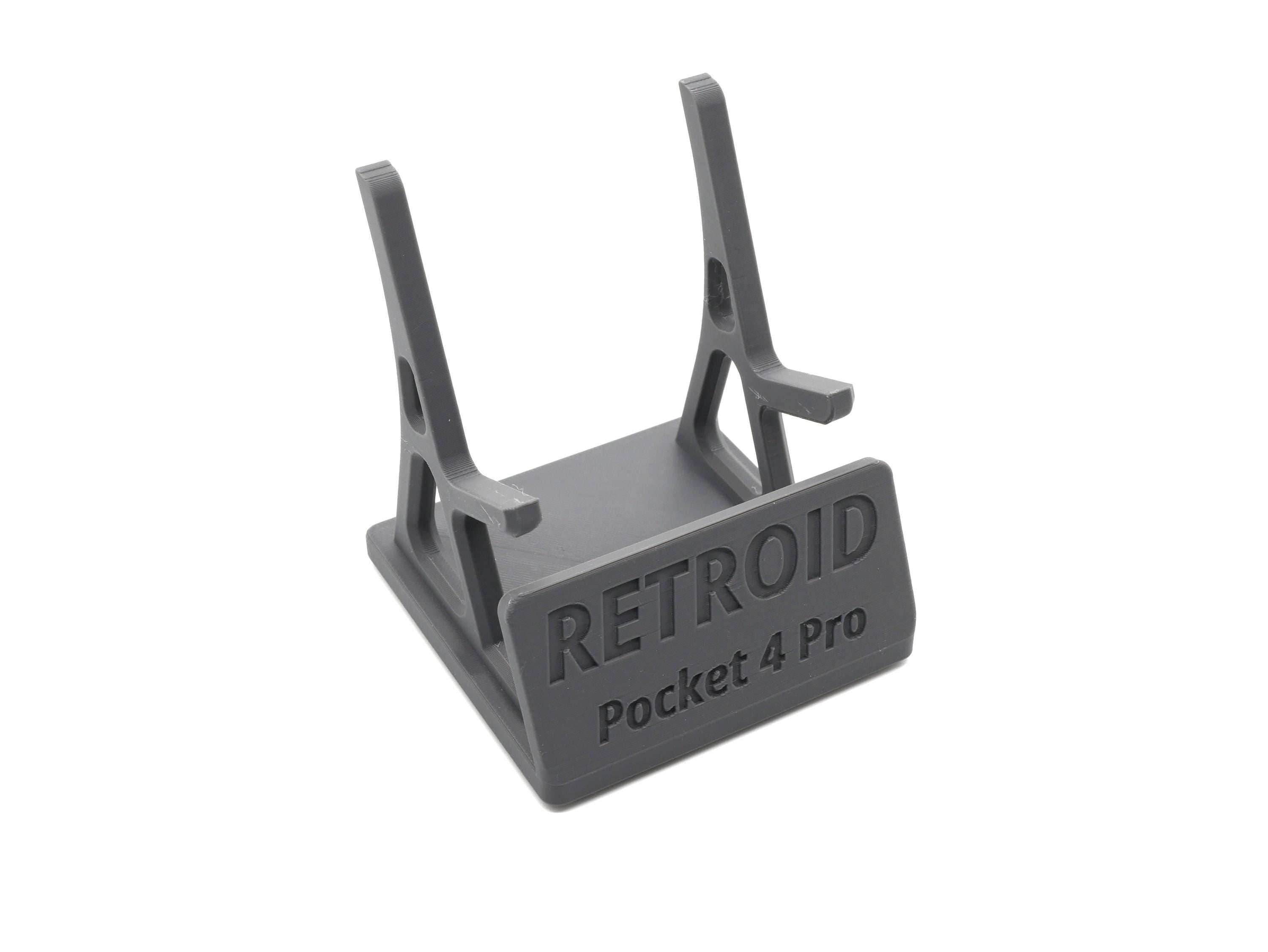 Display Stand for Retroid Pocket 4 / 4 Pro with Charging Space | Dock Shelf Unit Gaming Retro Device Compatible with JCSFY Grips - Black / Retroid Pocket 4