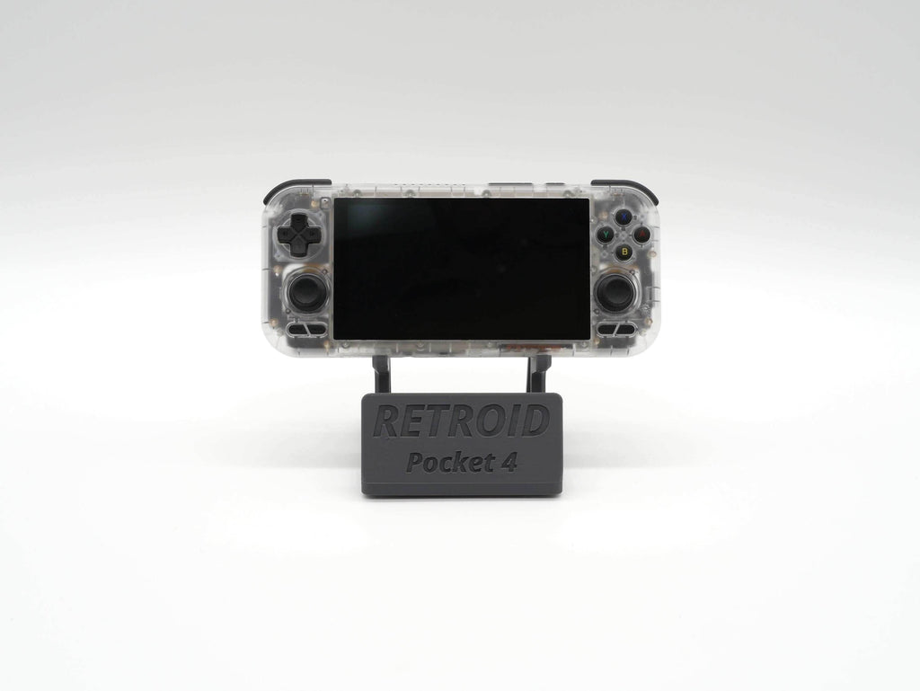 Display Stand for Retroid Pocket 4 / 4 Pro with Charging Space | Dock Shelf Unit Gaming Retro Device Compatible with JCSFY Grips - Black / Retroid Pocket 4