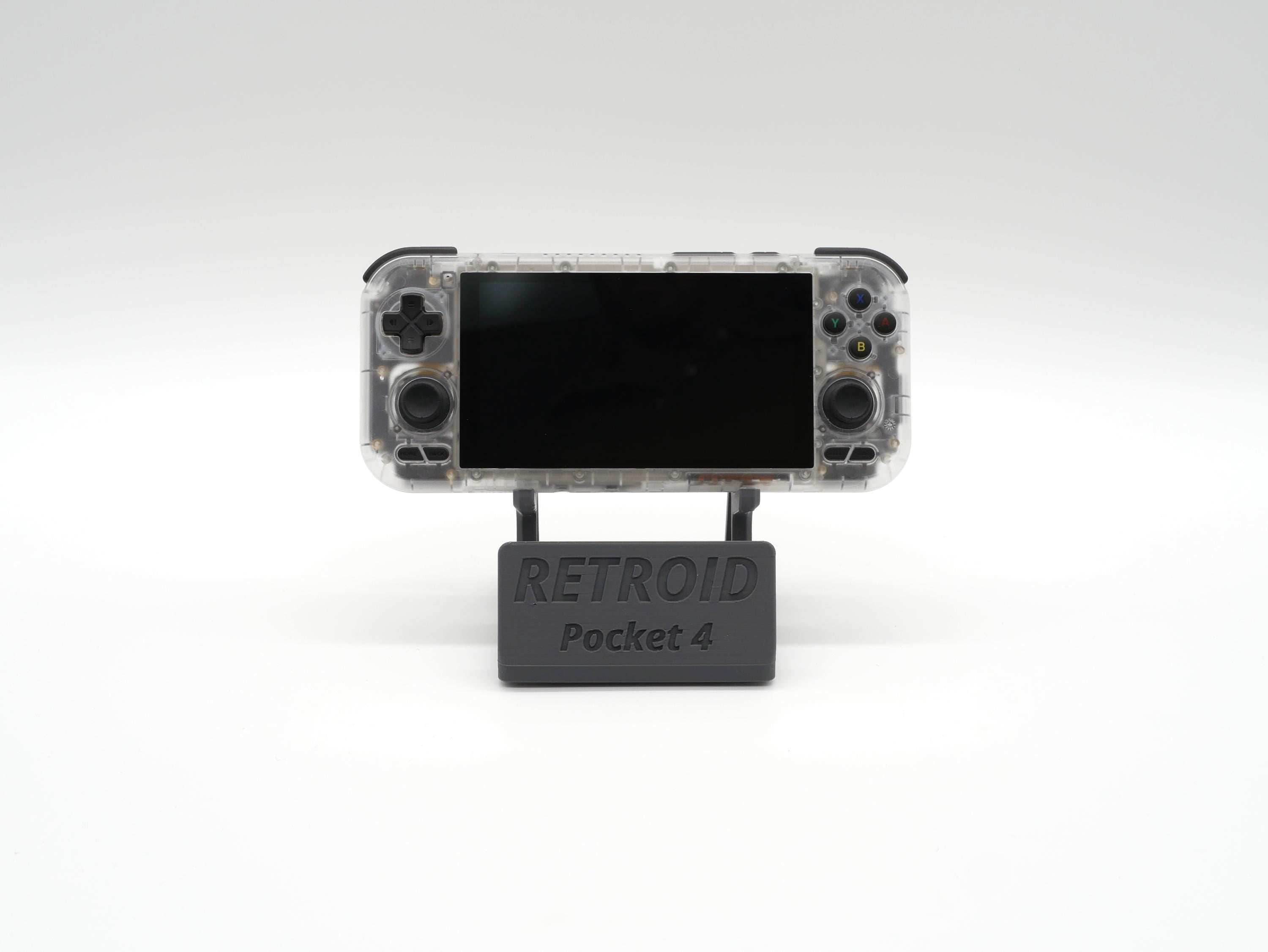 Display Stand for Retroid Pocket 4 / 4 Pro with Charging Space | Dock Shelf Unit Gaming Retro Device Compatible with JCSFY Grips - Black / Retroid Pocket 4