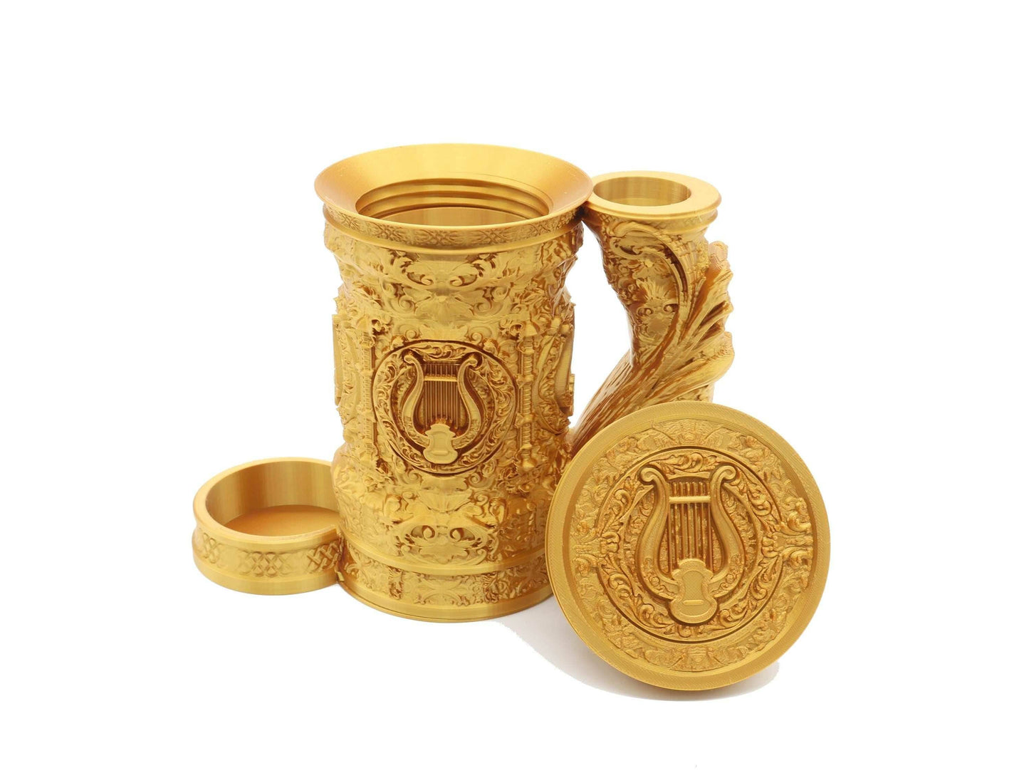 Bard Tankard Dice Tower and Can Holder with Dice Vault | Fates End RolePlay RP Gamer Mug Roll Gift Storage DND Classes from JCSFY - Dark Magic Black