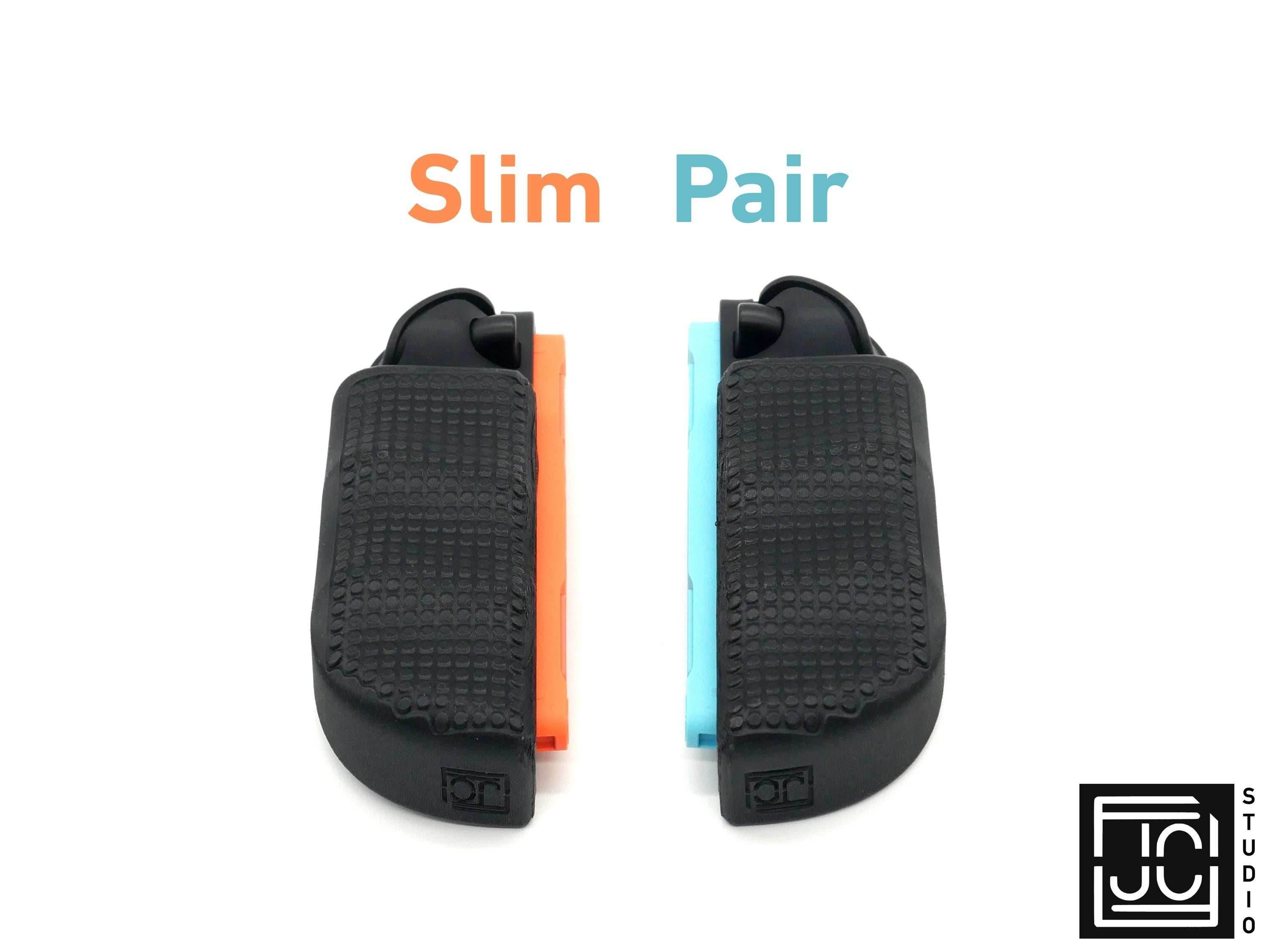 Comfort Felt Grips for Nintendo Switch 2 Joy-Con 2 Slim and Thick Slide On Handles Fits in Dock | Ergonomics with Textured Pattern V2 - L-Blue | R-Coral / Slim Pair Only