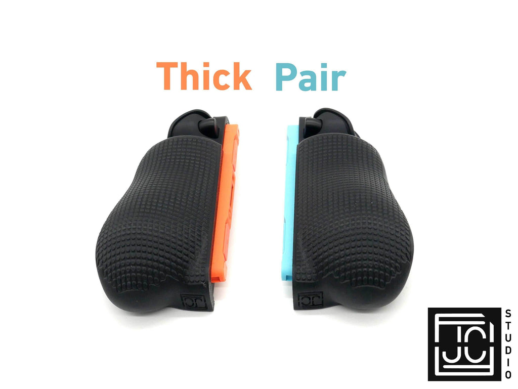 Comfort Felt Grips for Nintendo Switch 2 Joy-Con 2 Slim and Thick Slide On Handles Fits in Dock | Ergonomics with Textured Pattern V2 - L-Blue | R-Coral / Slim Pair Only