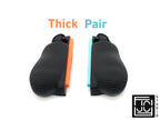 Comfort Felt Grips for Nintendo Switch 2 Joy-Con 2 Slim and Thick Slide On Handles Fits in Dock | Ergonomics with Textured Pattern V2 - L-Blue | R-Coral / Slim Pair Only