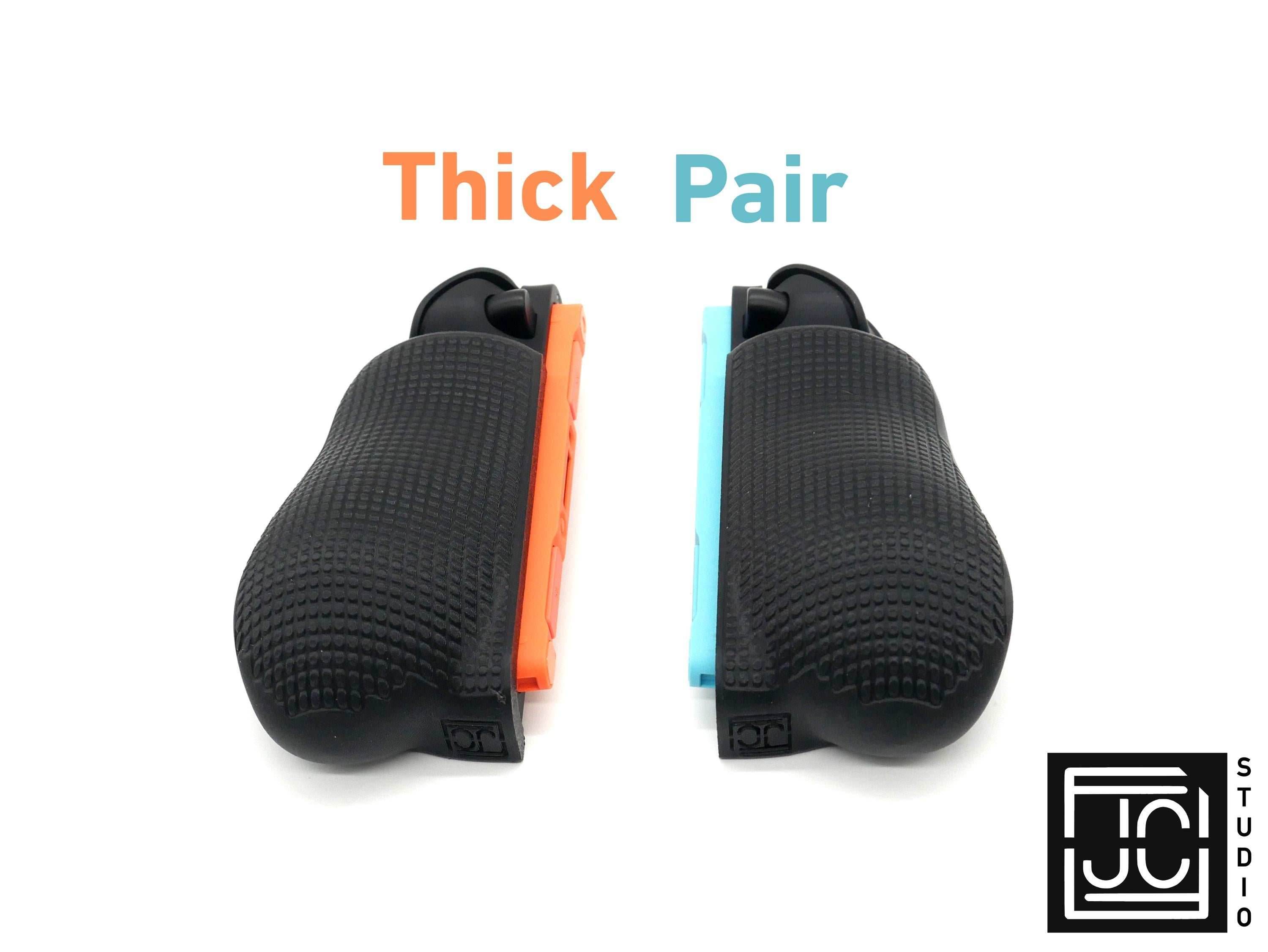 Comfort Felt Grips for Nintendo Switch 2 Joy-Con 2 Slim and Thick Slide On Handles Fits in Dock | Ergonomics with Textured Pattern V2 - L-Blue | R-Coral / Slim Pair Only
