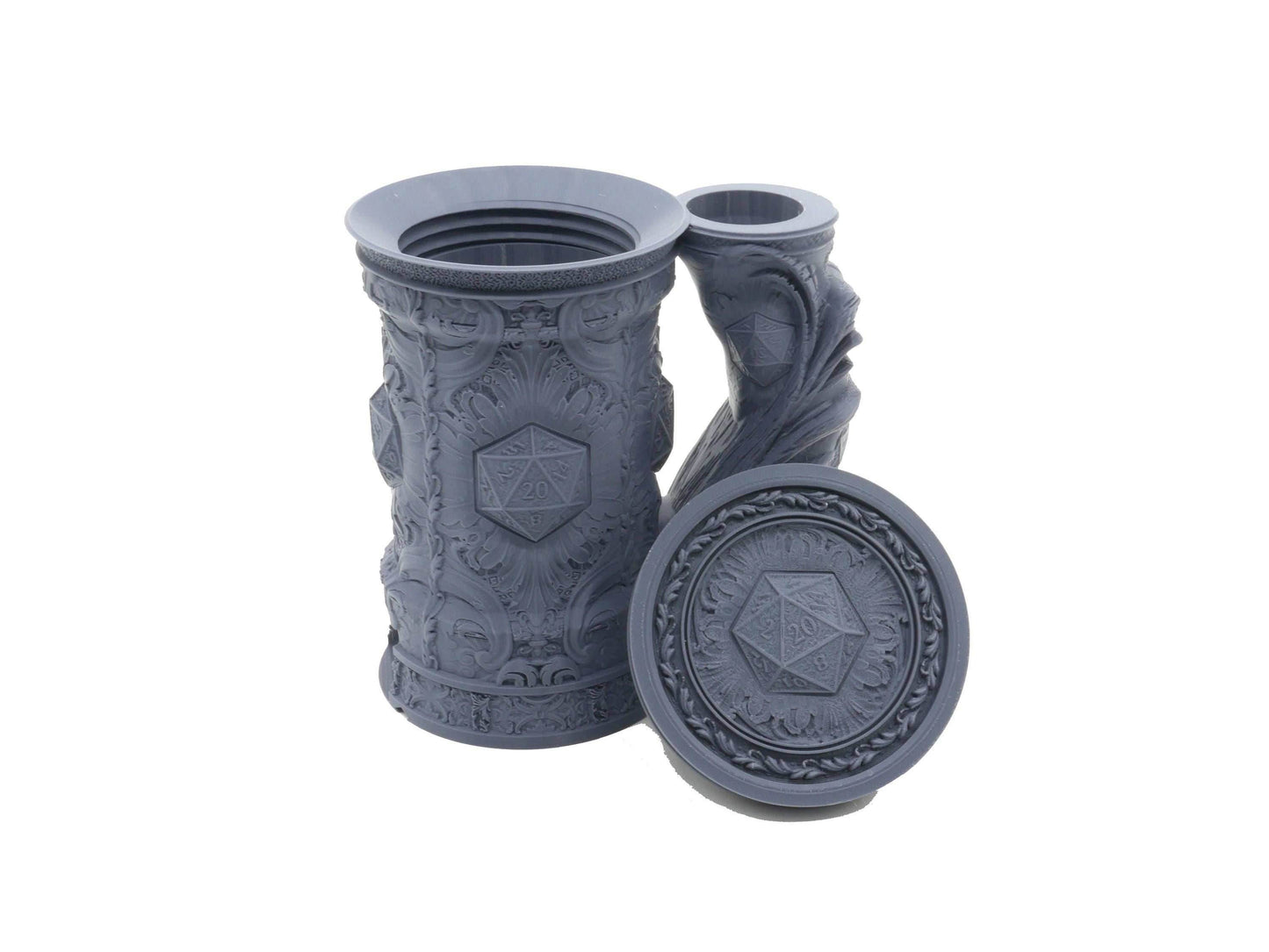 D20 Critical Tankard Dice Tower and Can Holder with Dice Vault | Fates End RolePlay RP Gamer Mug Roll Gift Storage DND Classes from JCSFY - Dark Magic Black