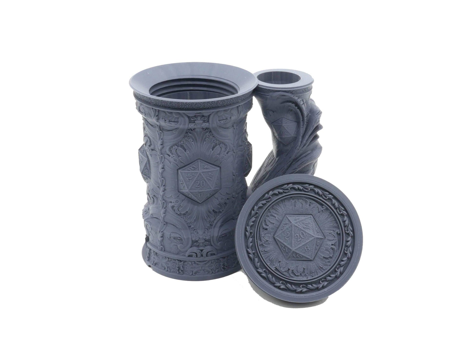 D20 Critical Tankard Dice Tower and Can Holder with Dice Vault | Fates End RolePlay RP Gamer Mug Roll Gift Storage DND Classes from JCSFY - Dark Magic Black