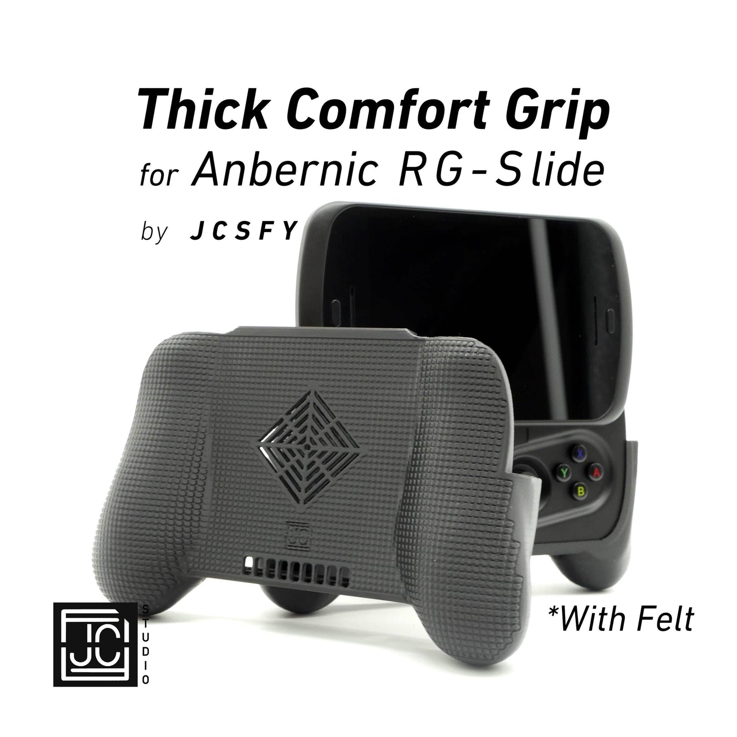 Felt Comfort Grip for Anbernic RG Slide Thick Comfort Grip with Felt Wrap Ergonomic RG-Slide Handheld Deluxe - Black