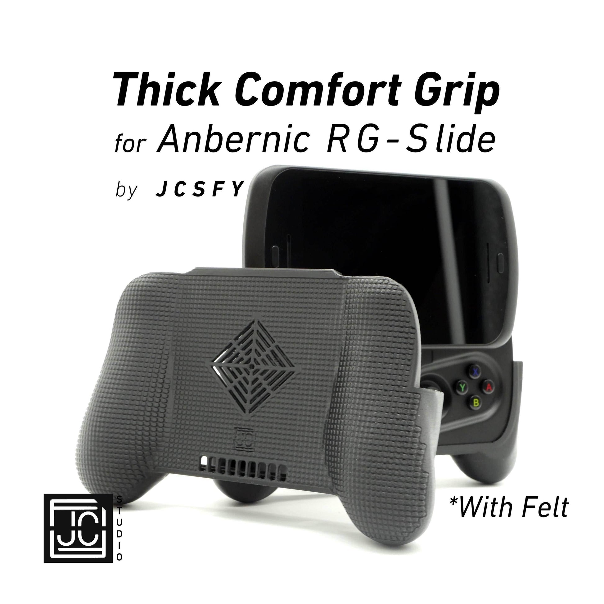Felt Comfort Grip for Anbernic RG Slide Thick Comfort Grip with Felt Wrap Ergonomic RG-Slide Handheld Deluxe - Black