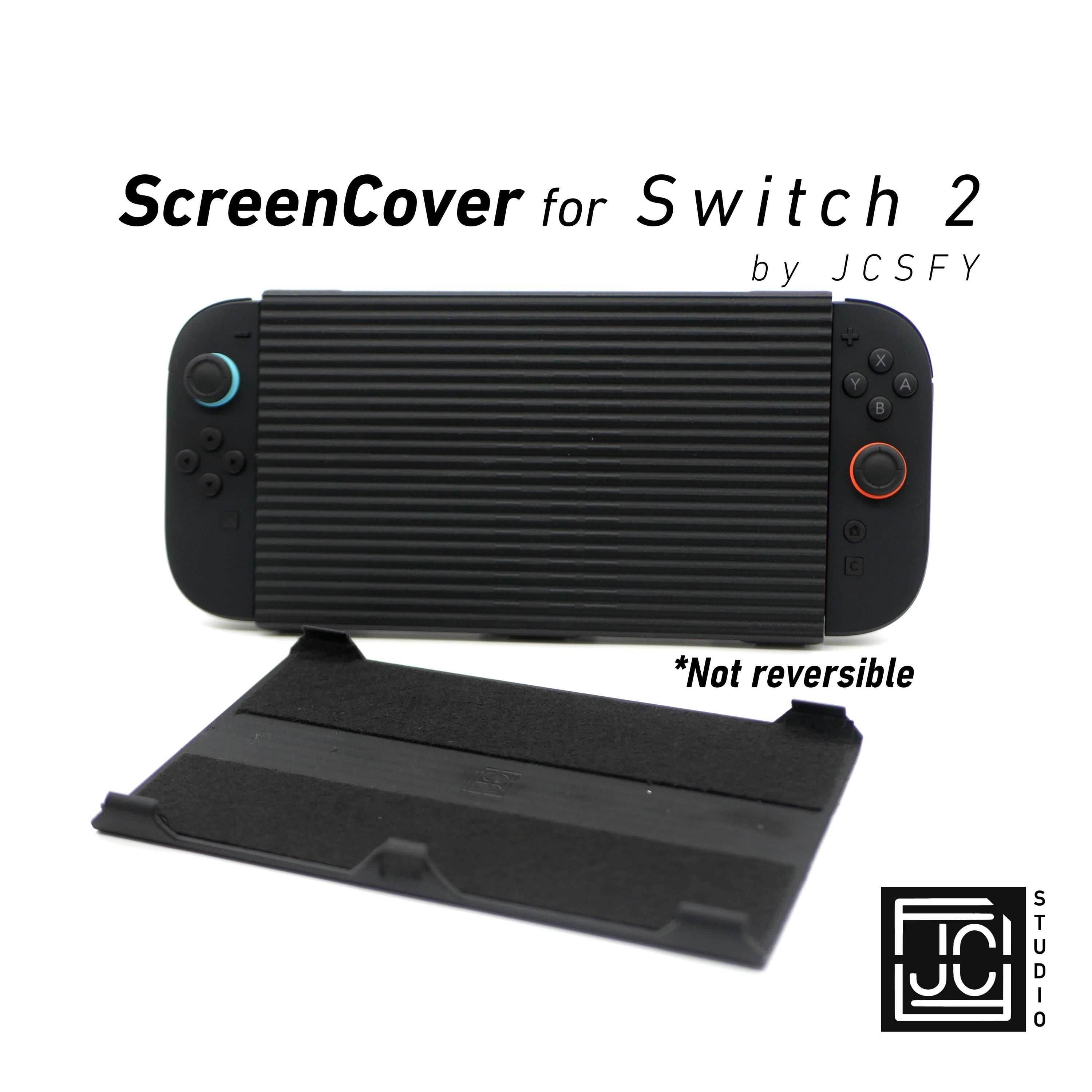 Travel Screen Cover for Switch 2 Console with Felt Lined Interior Clip-On Locking Shield for Safe Transport Storage by JCSFY - Black