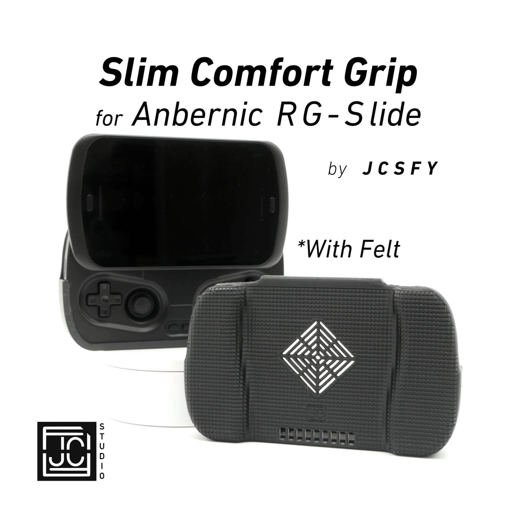 Felt Slim Grip for Anbernic RG Slide Slim Comfort Grip with Felt Wrap Ergonomic RG-Slide Handheld Deluxe - Black