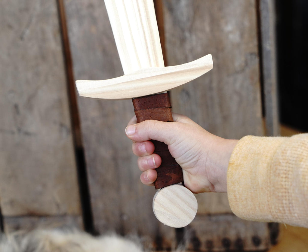 Handcrafted Small Children's Play Short Sword - 16" Length - Pine