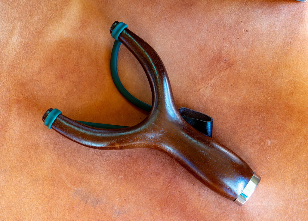 Classic Hardwood Slingshot With Metal Cap - Traditional Design