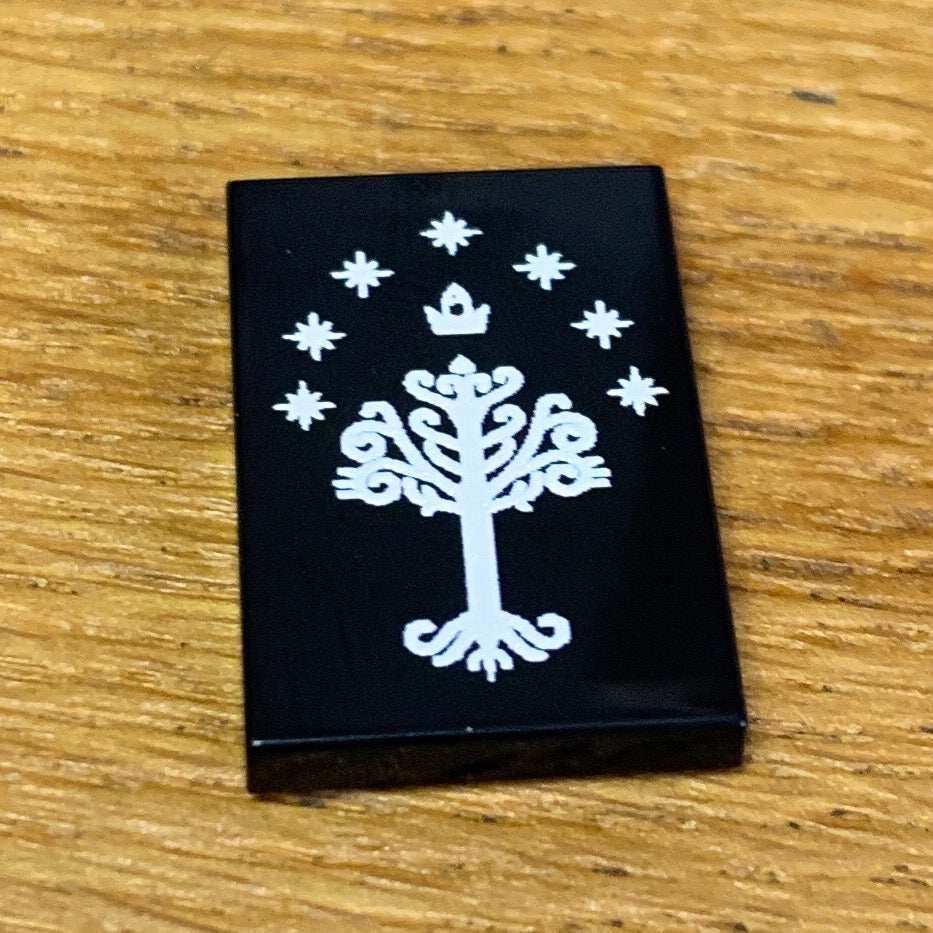 Gondor Banner (LOTR) Printed 2x3 Tile made using LEGO part - B3 Customs - 